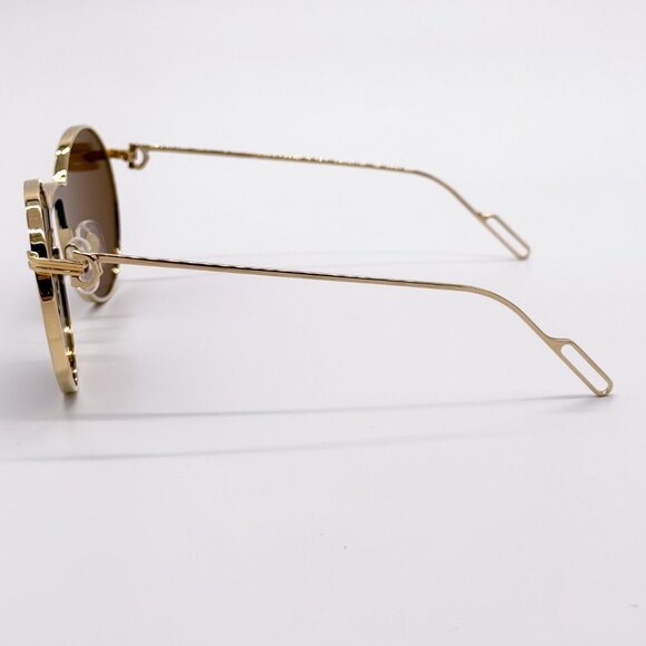 NEW CARTIER CT0274S 002 WOMEN GOLD ROUND SUNGLASSES - Picture 6 of 10